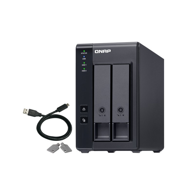 QNAP TR-002 contenitore di unità di archiviazione Box esterno HDD SSD Nero 2.5 3.5"