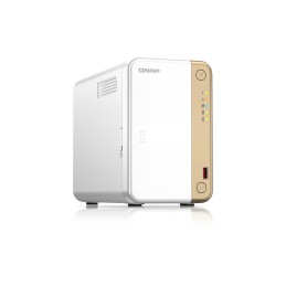 QNAP TS-262 NAS Tower Intel® Celeron® N4505 4 GB 12 TB HDD QNAP Turbo System Oro, Bianco