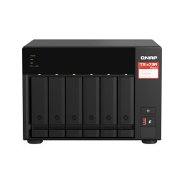 QNAP TS-673A NAS Tower Ryzen Embedded V1500B 8 GB DDR4 36 TB HDD QNAP Turbo System Nero