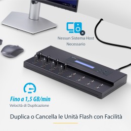 StarTech.com Docking Station per Unità Flash USB - Duplicatore Eraser Standalone 1 15 per Chiavette USB consente la copia del