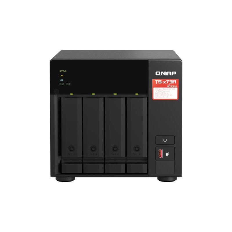 QNAP TS-473A NAS Tower Ryzen Embedded V1500B 8 GB DDR4 16 TB HDD QNAP Turbo System Nero