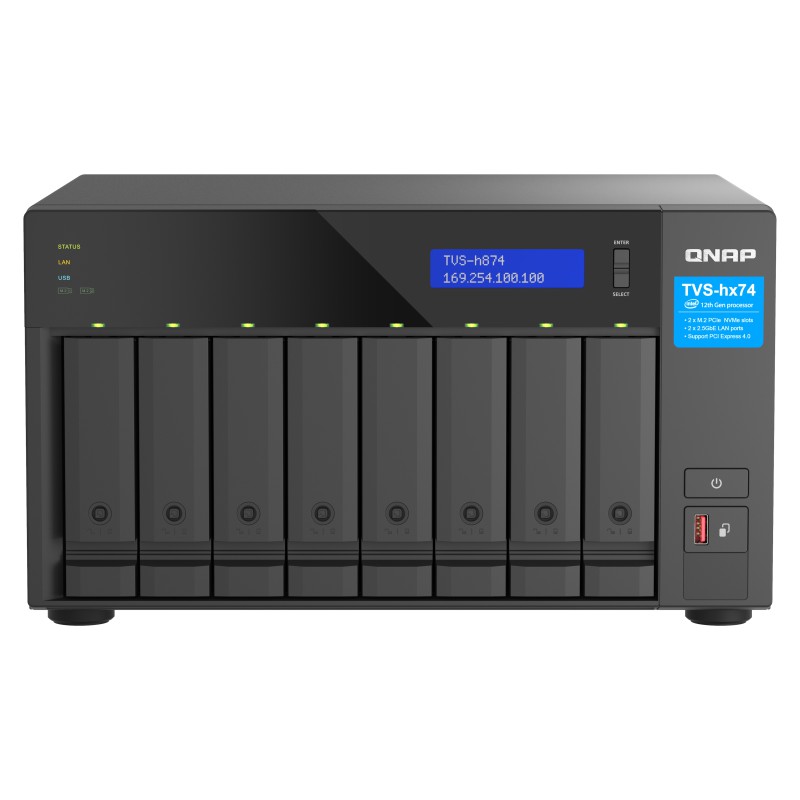 QNAP TVS-H874T-I9-64G server NAS e di archiviazione Tower Intel® Core™ i9 64 GB DDR4 0 TB QNAP QTS Nero