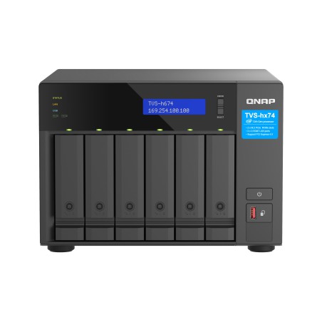 QNAP TVS-h674 NAS Tower Intel® Core™ i3 i3-12100 16 GB DDR4 0 TB QuTS hero Nero