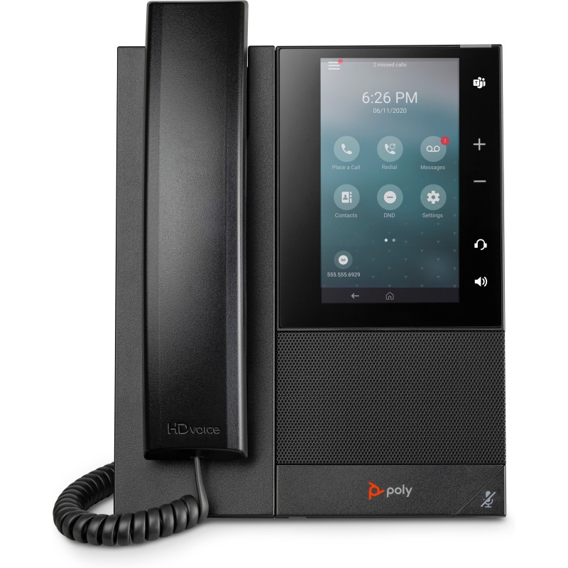 POLY Telefono multimediale aziendale CCX 505 con Open SIP e abilitato per PoE