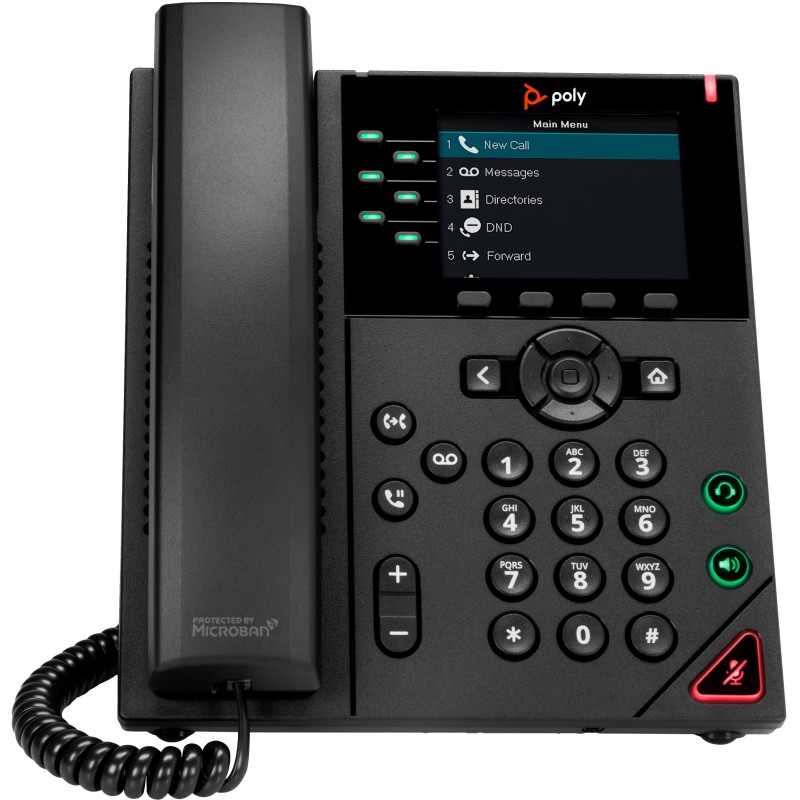 POLY Telefono IP VVX 350 a 6 linee abilitato per PoE