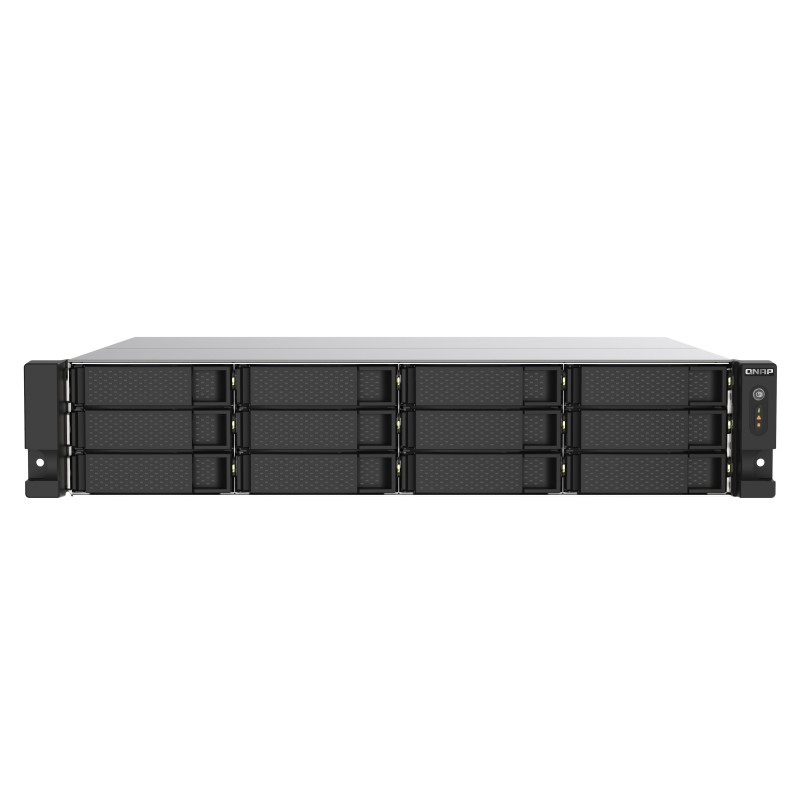 QNAP TS-1273AU-RP-8G server NAS e di archiviazione Armadio (2U) Ryzen Embedded V1500B 8 GB DDR4 0 TB QNAP QTS Alluminio, Nero