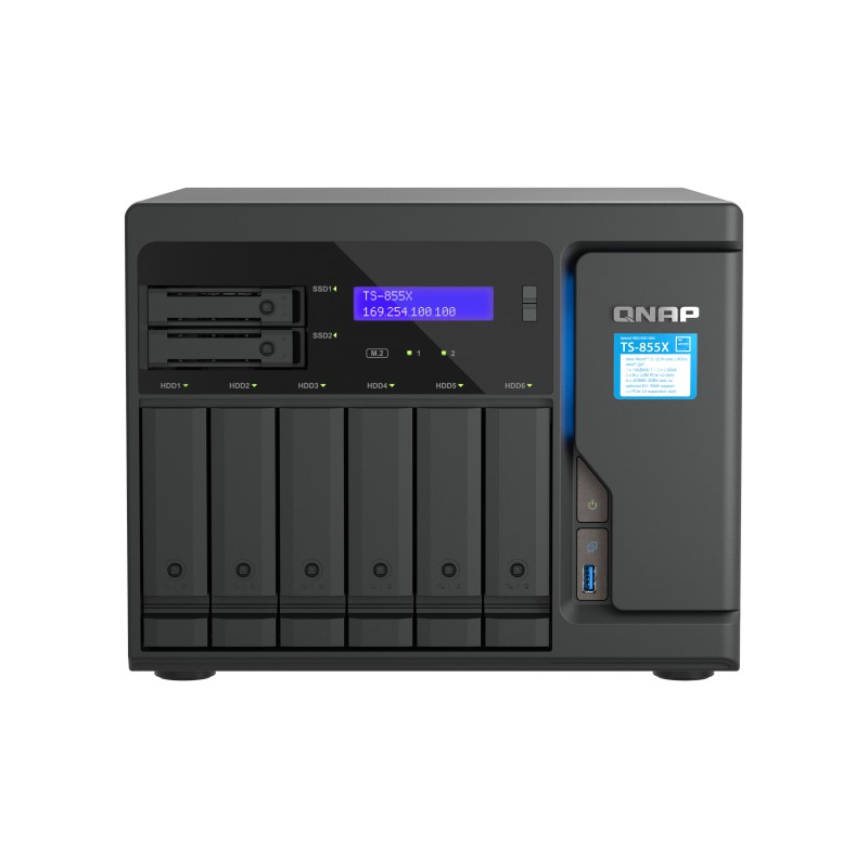 QNAP TS-855X SAN Tower Intel Atom® C5125 8 GB DDR4 0 TB QNAP QTS Nero