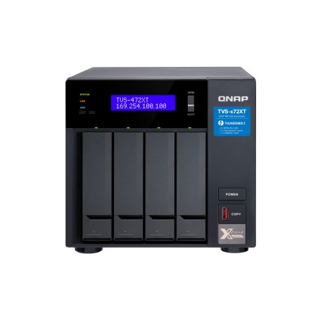 QNAP TVS-472XT NAS Tower Intel® Core™ i3 4 GB DDR4 0 TB QNAP QTS Nero