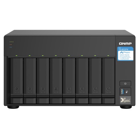 QNAP TS-832PX NAS Tower Annapurna Labs AL324 4 GB DDR4 0 TB QNAP Turbo System Alluminio, Nero