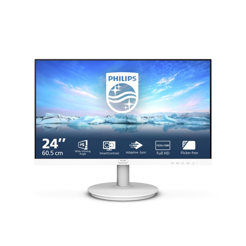 Philips V Line 241V8AW 00 Monitor PC 60,5 cm (23.8") 1920 x 1080 Pixel Full HD LCD Bianco Philips V Line 241V8AW 00 Monitor PC 60,5 cm (23.8") 1920 x 1080 Pixel Full HD LCD Bianco