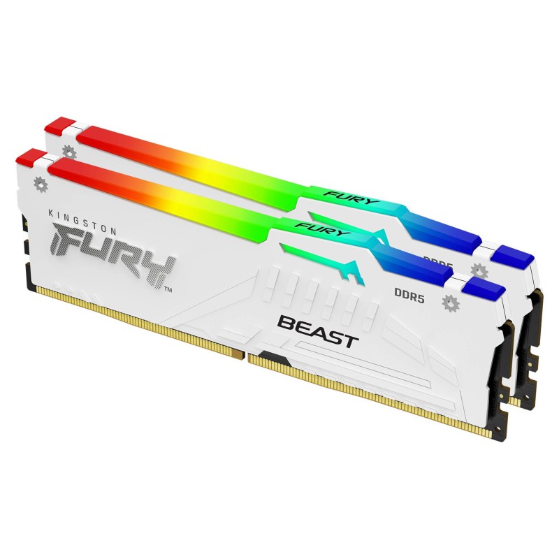 Kingston Technology FURY Beast 32 GB 5600 MT s DDR5 CL36 DIMM (Kit da 2 moduli) White RGB EXPO