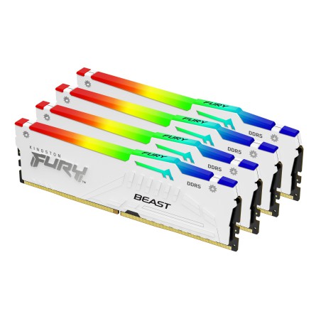 Kingston Technology FURY Beast 128 GB 5200 MT s DDR5 CL40 DIMM (Kit da 4 moduli) White RGB XMP