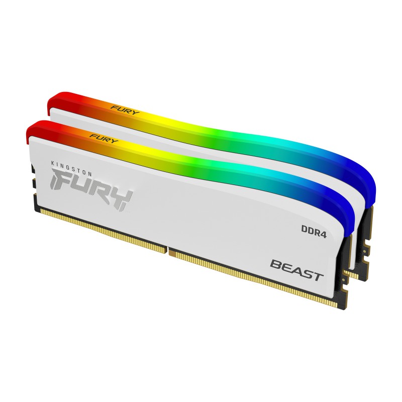 Kingston Technology FURY Beast 32GB 3200MT s DDR4 CL16 DIMM (Kit of 2) bianco RGB SE