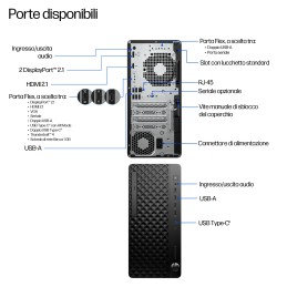 HP EliteDesk 8 Tower G1i Desktop AI PC Wolf Pro Security Edition Windows 11 Pro Nero