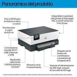 HP OfficeJet Pro 9110b Wireless Colore Stampante, Stampa fronte retro