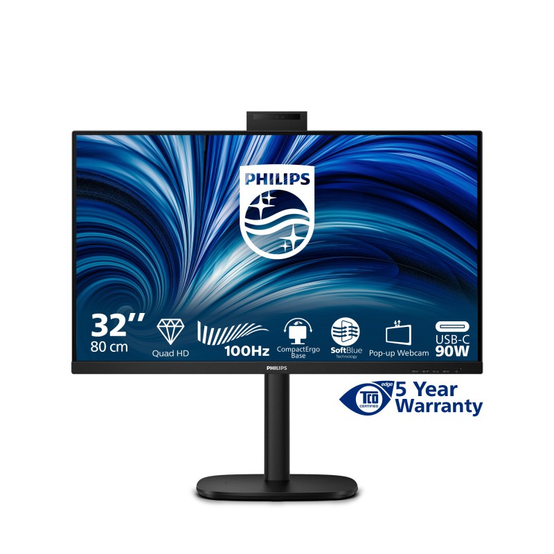 Philips 3000 series 32B2U3601H 00 Monitor PC 80 cm (31.5") 2560 x 1440 Pixel Quad HD LCD Nero Philips 3000 series 32B2U3601H 00 Monitor PC 80 cm (31.5") 2560 x 1440 Pixel Quad HD LCD Nero