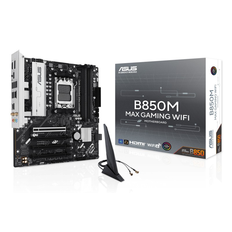 ASUS B850M MAX GAMING WIFI AMD B850 Socket AM5 micro ATX