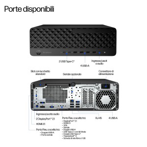 HP EliteDesk 8 G1i Wolf Pro Security Edition Intel Core Ultra 7 265 16 GB DDR5-SDRAM 512 GB SSD Windows 11 Pro SFF PC AI PC Nero
